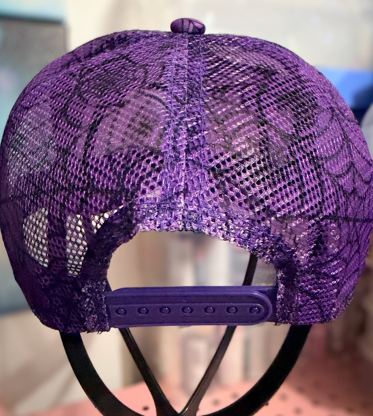 Custom Halloween 'BOO' Spiderweb Trucker Hat with Spiderweb Hat Chain