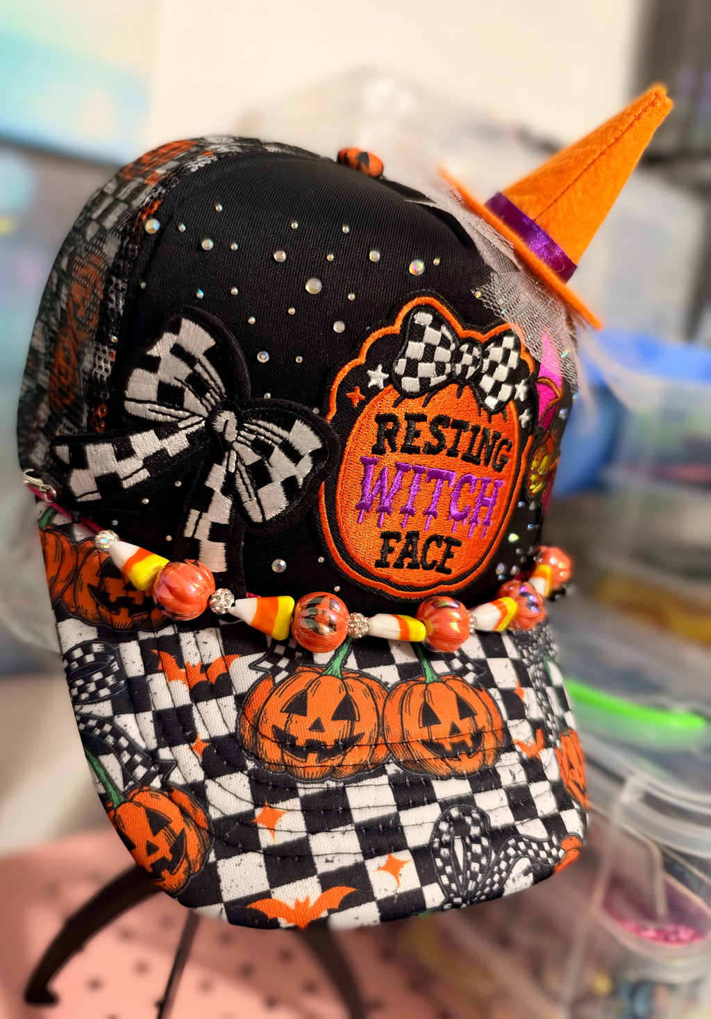 Halloween Resting Witch Face Trucker Hat