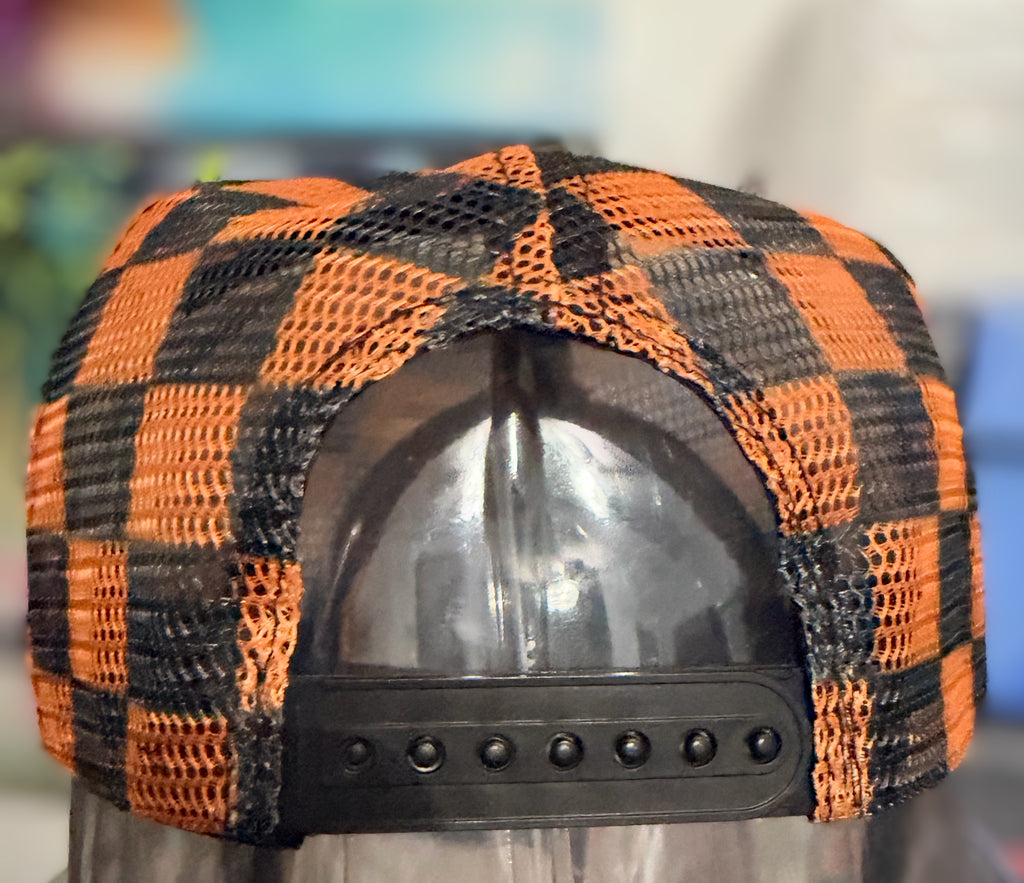 Halloween Resting Witch Face Rhinestone Beaded Trucker Hat with Hat Chain