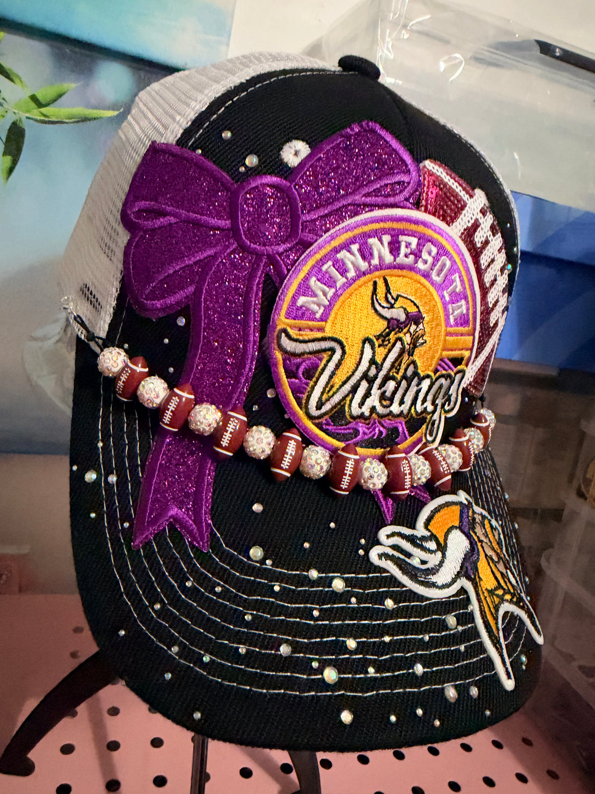 Custom Minnesota Vikings Embellished Trucker Hat