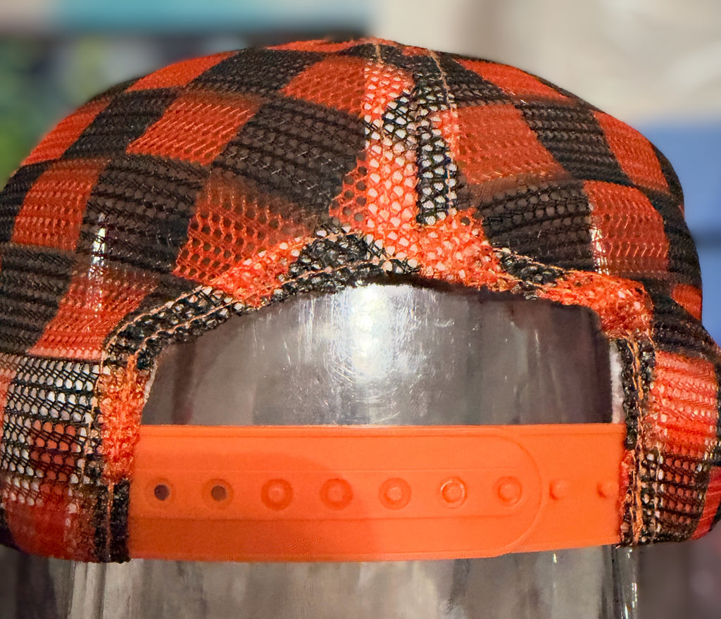 Orange Halloween Themed Trucker Hat with Hat Chain
