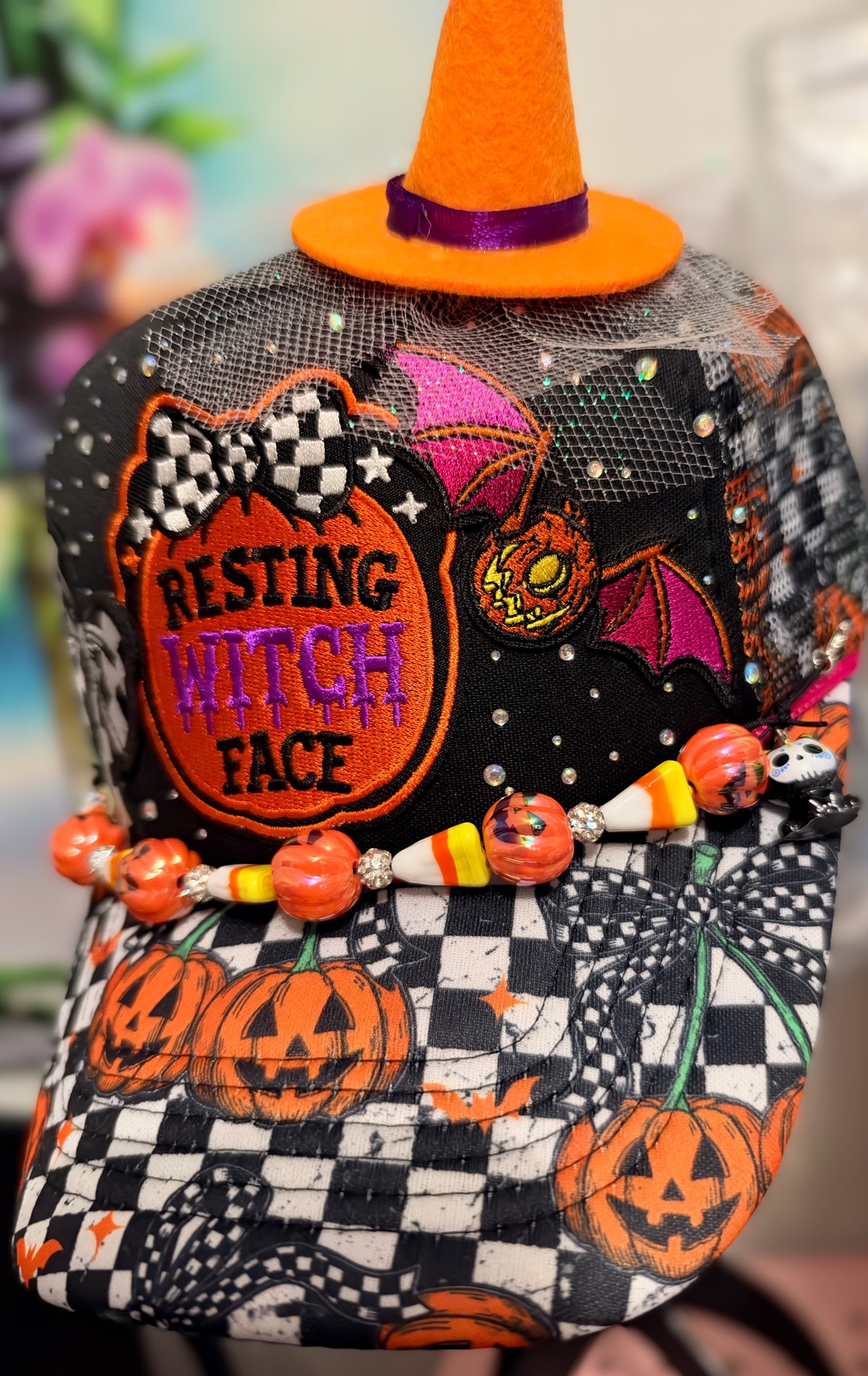 Halloween Resting Witch Face Trucker Hat