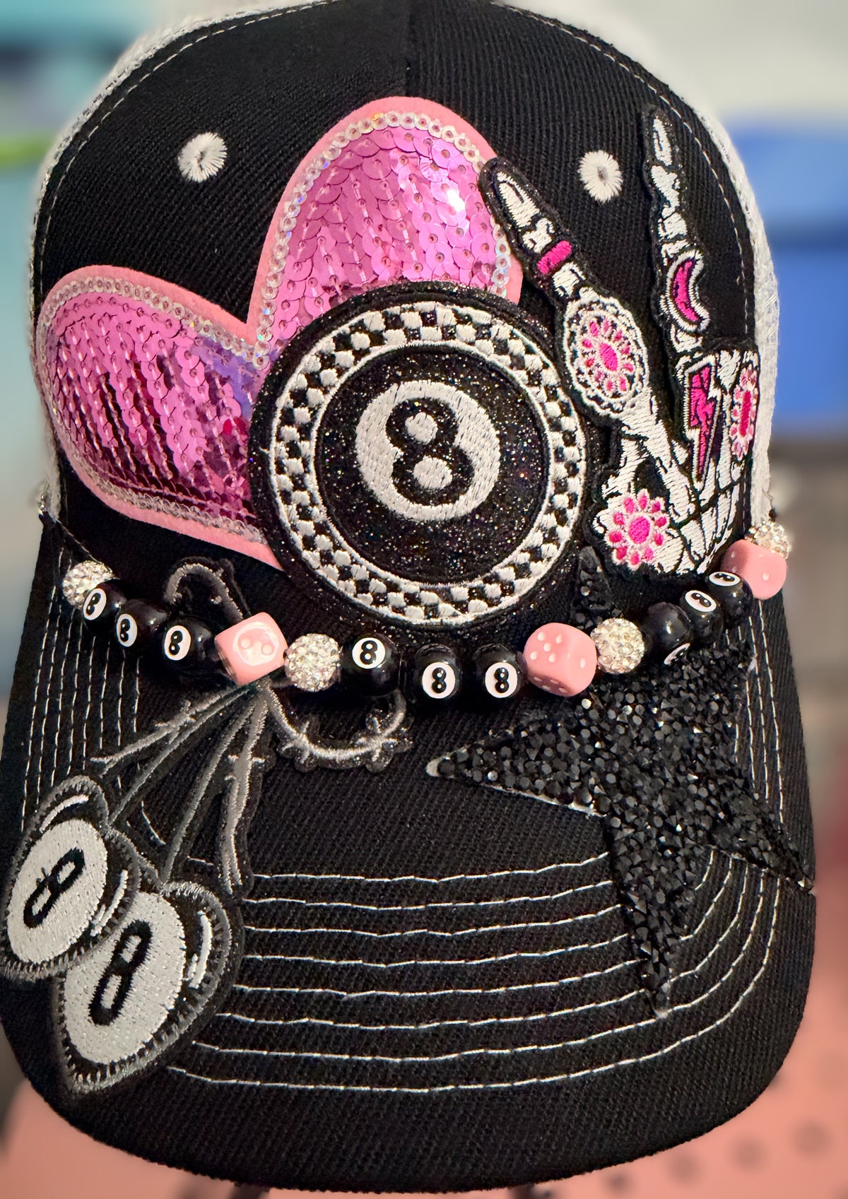 Custom Rhinestone Pretty Reckless Trucker Hat