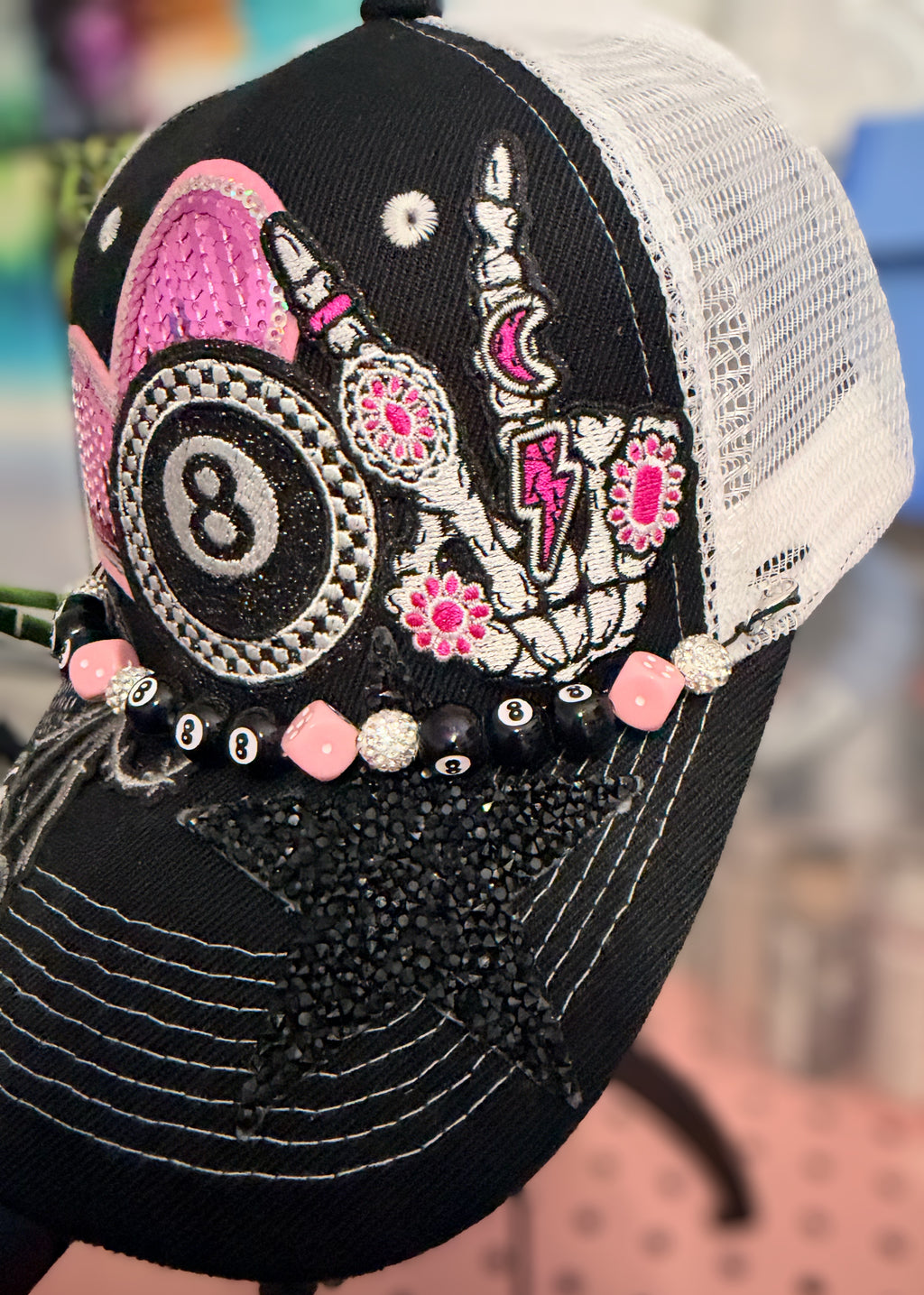 Custom Rhinestone Pretty Reckless Trucker Hat