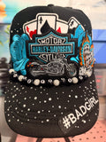 Custom Harley-Davidson Like Rhinestone Trucker Hat With 8