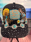 Custom Western "Ain't My First Rodeo" Rhinestone Trucker Hat