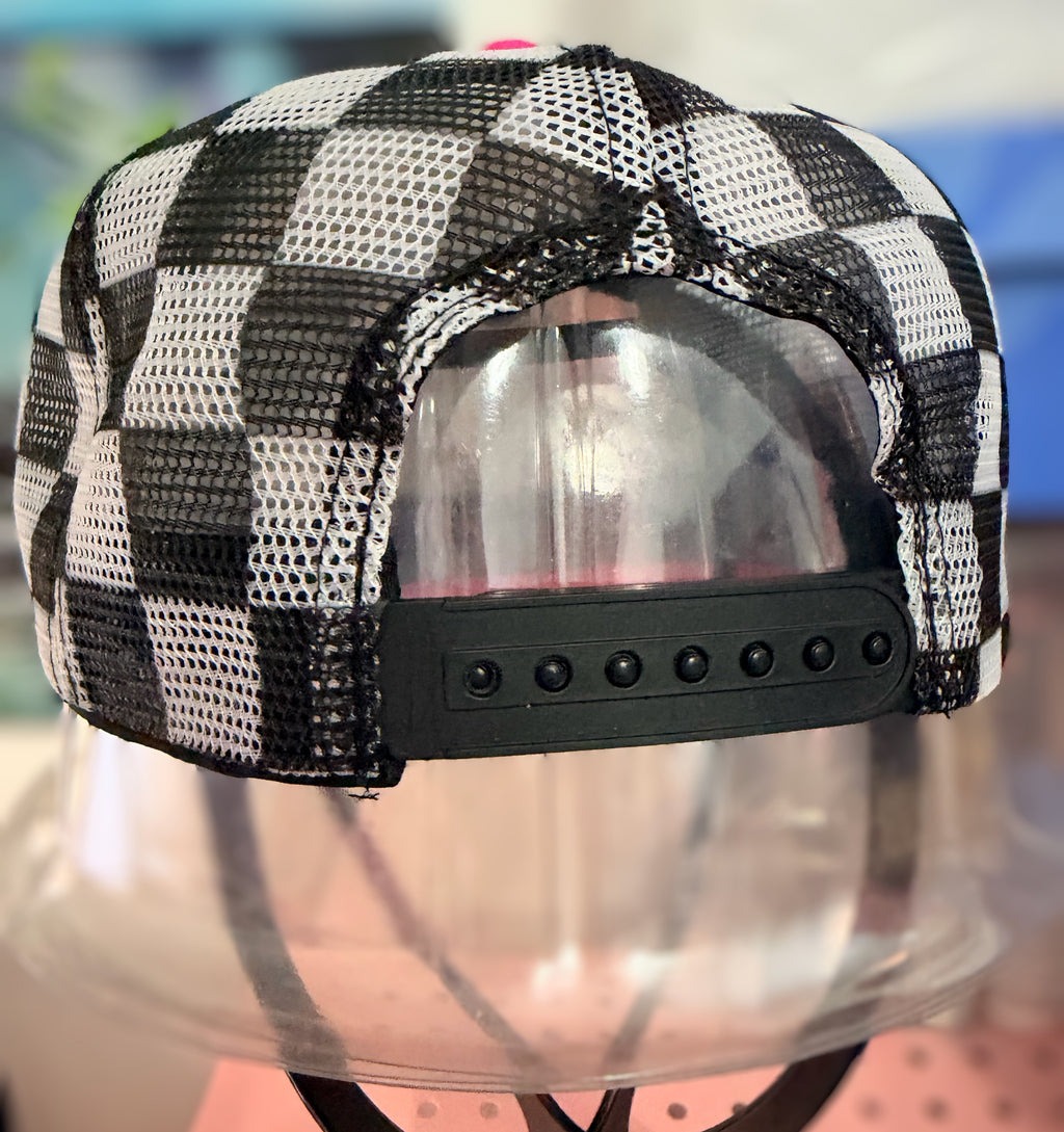 Pink Embellished "A Little Dirt Never Hurt" ATV Trucker Hat Snapback With 2 Hat Chains